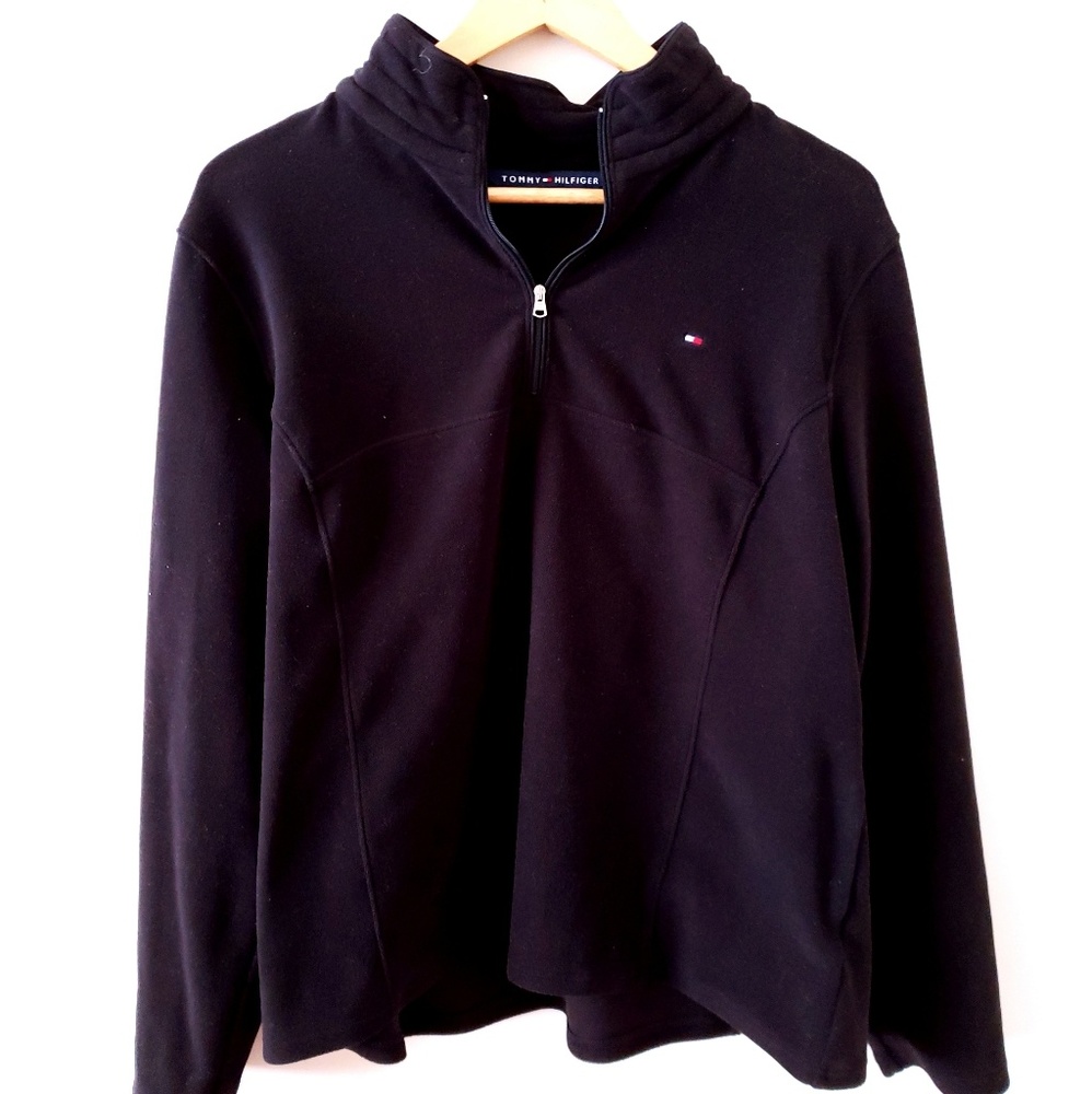 Tommy Hilfiger XXL black fleece half-zip pullover